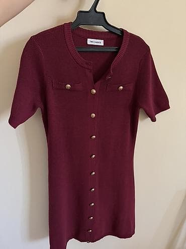 Повседневное платье, Короткая модель, Трикотаж, Прямое, S, M, L