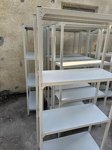 Металлические стеллажи с полками - Материал: стальной каркас, полки — 3