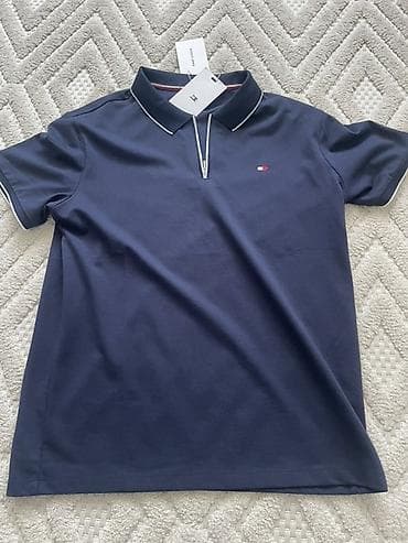 Мужская футболка, M, Tommy Hilfiger, Новый, цвет - Синий, Самовывоз