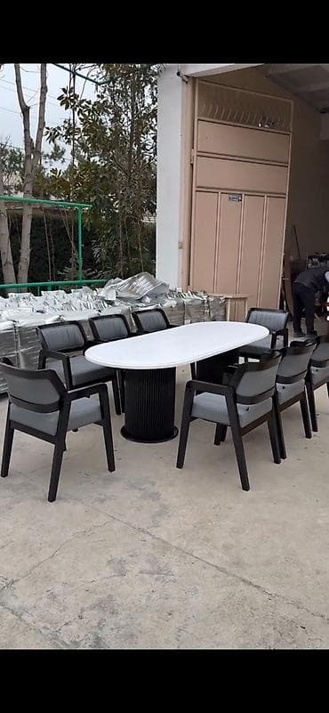 столешница камень: Комплект садовой мебели, Стол, Металл — 1