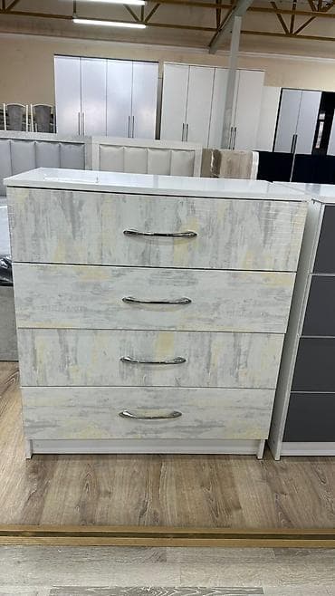 4 5мм: Кийим үчүн комод, Күзгүсүз, ЛДСП, түсү - Боз — 1