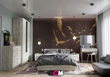 стенд: Гармония Кровать с ящ., крафт серый/крафт белый, Стендмебель/Россия — 1