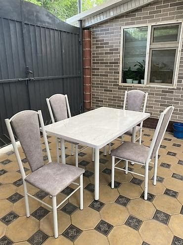 plastik stol stul: Кухонный стол и стул, цвет - Белый — 3