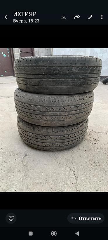 5114 r16: Комплект из 3 летних шин 215/60 R16 95H. НА ЗАПАСКУ. Цена 700с за одно — 1