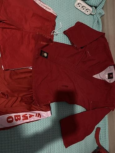 Кимоно для самбо (комплект) - Цвет: красный - Состав комплекта