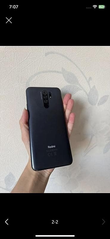 Уюлдук телефондор жана аксессуарлар: Redmi, Redmi 9, Колдонулган, 64 ГБ, түсү - Кара, Бөлүп төлөө менен, 2 SIM — 1