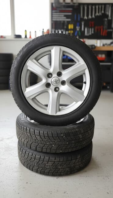 купить диски на авто бишкек: Колеса в сборе R 17, Зима, Б/у, Комплект, Легковые, Литые, отверстий - 5 — 1