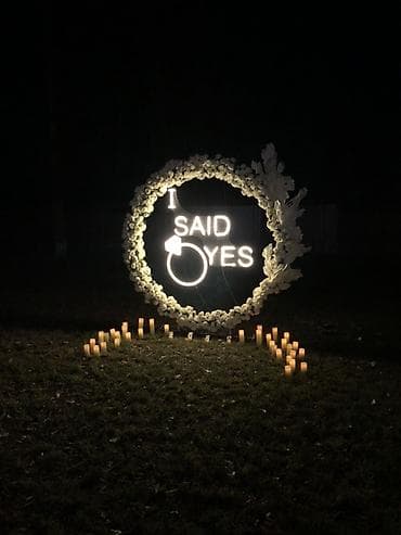 звездний небо: Неоновая композиция для предложения/помолвки “I SAID YES” - Световой — 9