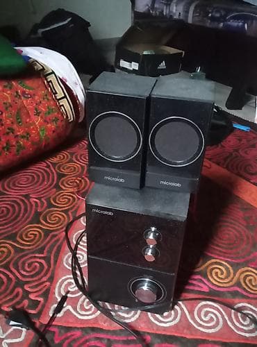 микрафон с калонкой: Акустическая система Microlab Subwoofer m-223ii 2.1 Black 17w — 1