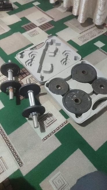 Спорттук сумкалар: Тренажёрный гантель сатылат общий 18 кг баасы 5 мин сом — 1