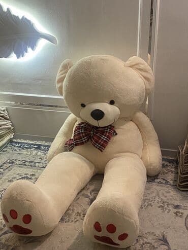 угловой диван кресло: Большой плюшевый медведь с бантом новый - Цвет: молочный (кремовый) — 1