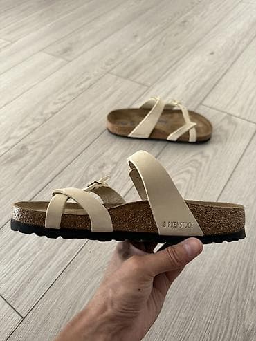 Сандалдар жана шлепкалар: Босоножкалар, 37, Birkenstock, Жаңы, түсү - Саргыч боз, Өзү алып кетүү — 7