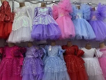 детский шлопка: Детское платье, цвет - Розовый, Новый — 9