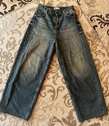 Верхняя одежда: Джинсы, Прямые, Турция, Высокая талия, Вареные, S, M — 3