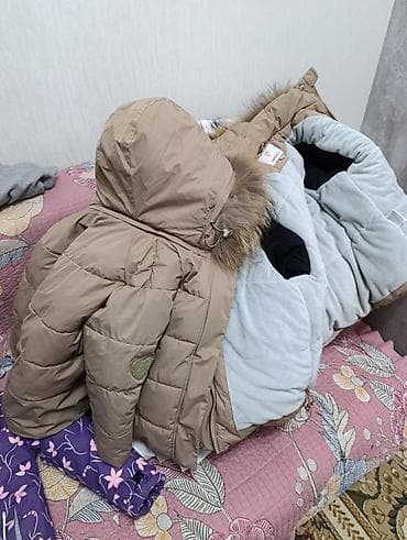 Платья: Детские зимние пуховики Delfinfree, цвет бежевый - Размеры на ярлыке — 4