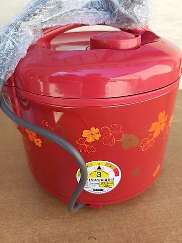 масло холодного отжима: Электрическая рисоварка KITCHEN FLOWER (Корея), красная, с цветочным — 2