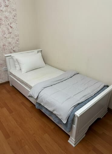 Шкафы: Спальный гарнитур, Односпальная кровать, МДФ, цвет - Белый — 1