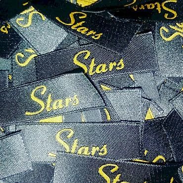 Жаккардовые этикетки на заказ . Тканные плетенные этикетки