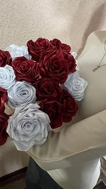 букет из игрушек: Букет из атласных роз ручной работы Ну - Состав: искусственные розы из — 1