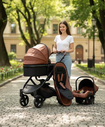 дождевик для коляски универсальный: Коляска, цвет - Коричневый, Новый — 1