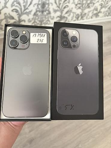 IPhone 13 Pro Max, Б/у, 256 ГБ, Графит, Коробка, 65 %