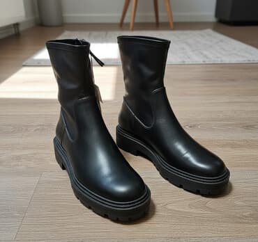 Ботинки, 37, Zara, Новый, цвет - Черный, Самовывоз