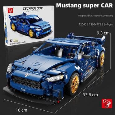 развивающий: Конструктор Мустанг синий 🔥 1360 деталей Размер после сборки: 33,8 × — 1