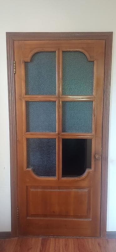 установка межкомнатные двери: Двери для домов и квартир, Деревянная, Одностворчатая, Со стеклом, цвет - Коричневый — 2