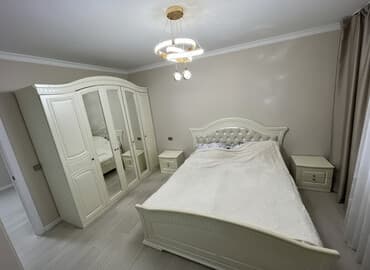 бу мебель стенка: Спальный гарнитур, Б/у, Двуспальная кровать, Белоруссия, МДФ, Самовывоз, цвет - Бежевый — 1