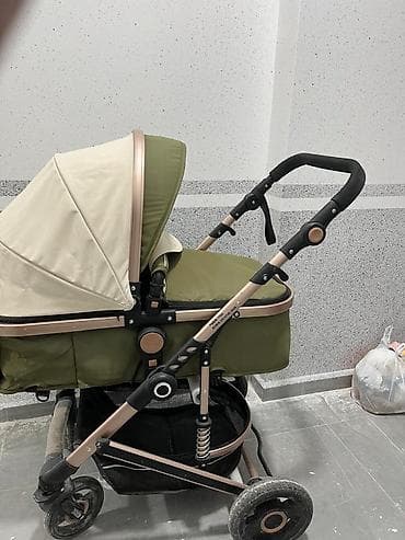 mama doona: Коляска-люлька универсальная, цвет хаки/бежевый с бронзовыми — 1