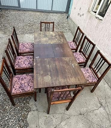 foldable table: Кухонный стол и стул, Б/у, Самовывоз, цвет - Коричневый — 1