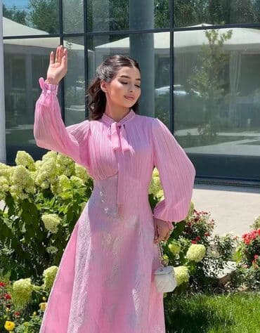 платье для беременных из фатина: Нежно-розовое длинное платье с романтичным силуэтом А-силуэта — 2