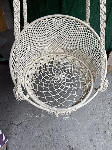 вешалка для одежды цена: Подвесное кресло, цвет - Белый — 3