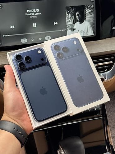 IPhone 17 Pro Max, Б/у, 256 ГБ, Синий, Защитное стекло, Чехол, Кабель, В рассрочку, 100 %