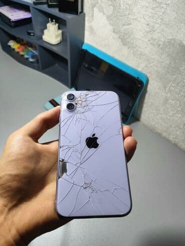 Аудиотехника: IPhone 11, Б/у, 128 ГБ, Голубой, Коробка, 93 % — 4