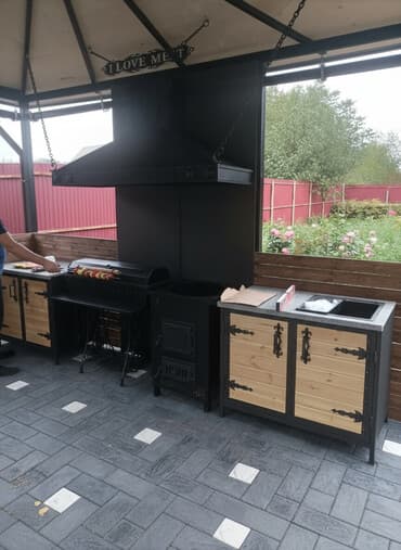 Уличная мангальная зона под навесом Комплекс для приготовления на at lalafo.kg Уличная мангальная зона под навесом Комплекс для приготовления на