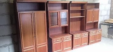 Зал үчүн гарнитуралар: Зал үчүн гарнитур, Шкаф, ДСП, түсү - Күрөң — 4