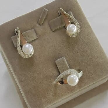 набор пандора: Цена 2500сом Набор с жемчугом Серебро пробы 925 напыление золотом — 3