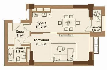 Новостройки от застройщика: Строится, Элитка, 1 комната, 47 м² — 2