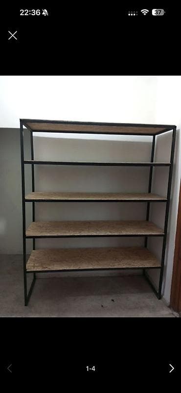 Кронштейны, стойки: Срочно продаю, большой крепкий Металлический стеллаж с полками из — 1