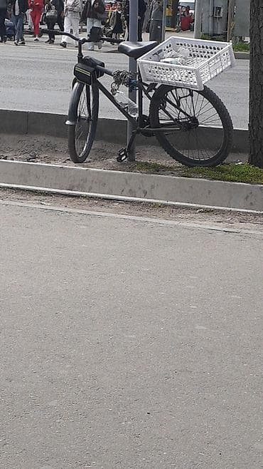 Городской велосипед с багажной корзиной - Классическая стальная рама — 1