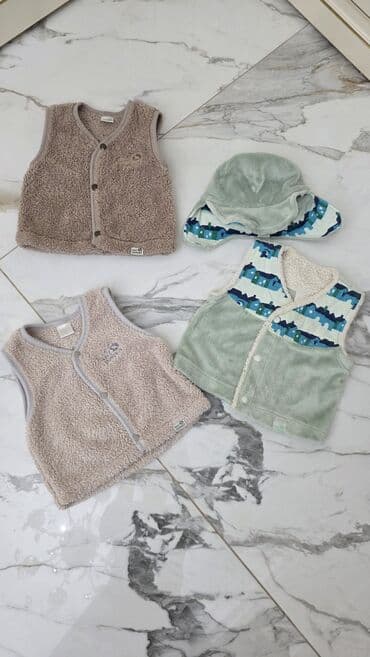 детский осенний комплект: Комплект, цвет - Зеленый, Б/у — 2