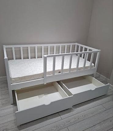 sofa bed: Детская кровать-диван с бортиком и выдвижными ящиками - Материал — 1