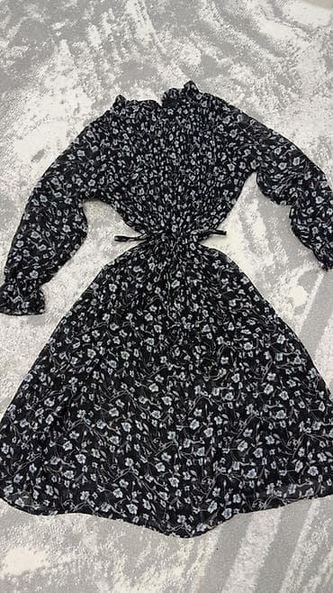 Повседневное платье, Длинная модель, Шифон, M, L — 5