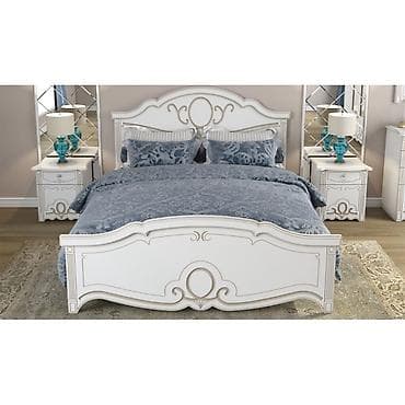 Эмерек гарнитурлары: Уктоочу бөлмө гарнитуру, Колдонулган, Эки кишилик керебет, Комод, Тумба, түсү - Ак — 2