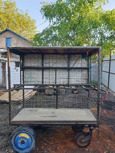 Садовые инструменты и инвентарь: Садово-строительная тачка и тележка, Стальная, Четырехколесная — 6