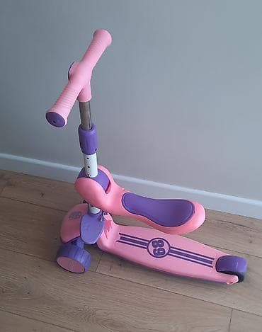 розовый самокат: Детский самокат, Трёхколёсный, Б/у — 2