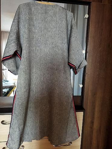 женский халат: Халат- накидка бохо стиль, лён 100% новый, Индия длина 110 см — 2