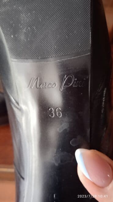 фирменная обувь из италии: Туфли, 36, Marco Piero, Б/у, цвет - Черный, Самовывоз — 4