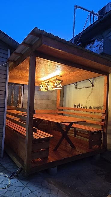 Үй жана бакча: Пергола, Жыгач, Өзүнчө турган, Камтылган арткы жарык, Жаңы, Орнотуу — 9